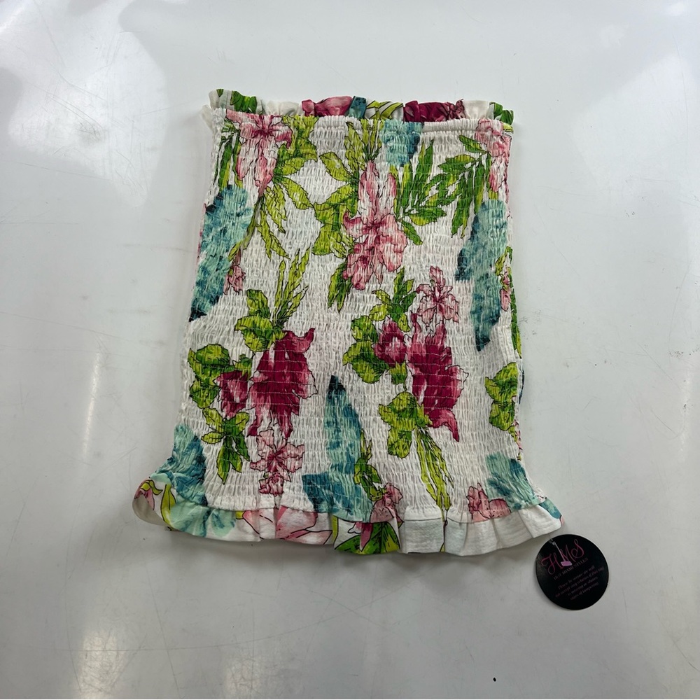 Carmin women’s white green floral top S NWT L92-11